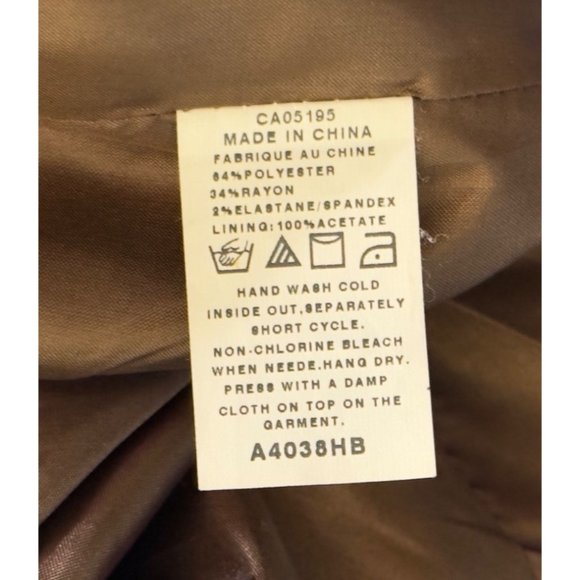 Svetlana Brown Blazer Contrast Lapel Rhinestone Statement Button Closure Size 8 - Picture 10 of 10